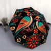 1pc Birds Flowers Automatic Folding Umbrella - Design, Durable Iron Frame for Travel, Outdoor, Beach Fashion Accessory A0920007