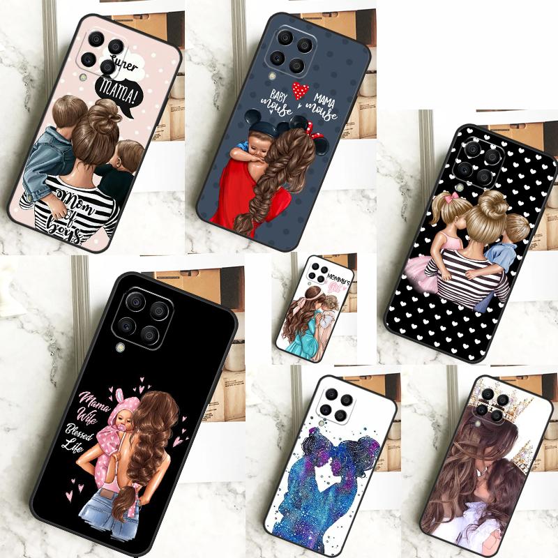 Beautiful Mother Daughter Son For Samsung Galaxy M32 M52 M12 M55 M15 M13 M23 M33 M53 M20 M21 M51 M34 M54 M30s M31s Case