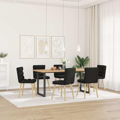 Dining Chairs, 6 Pcs., Black, Upholstered