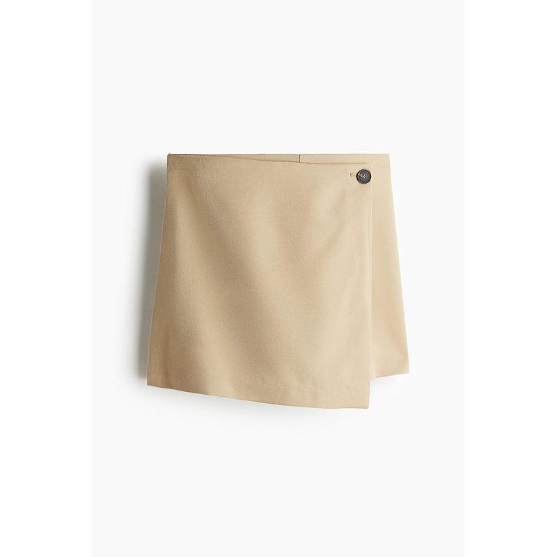 

HM Women s Clothing Fall 2025 New Fashion Casual Music Festival Wear Wrap Short Pantskirt 1264050 Beige 170/84(44)