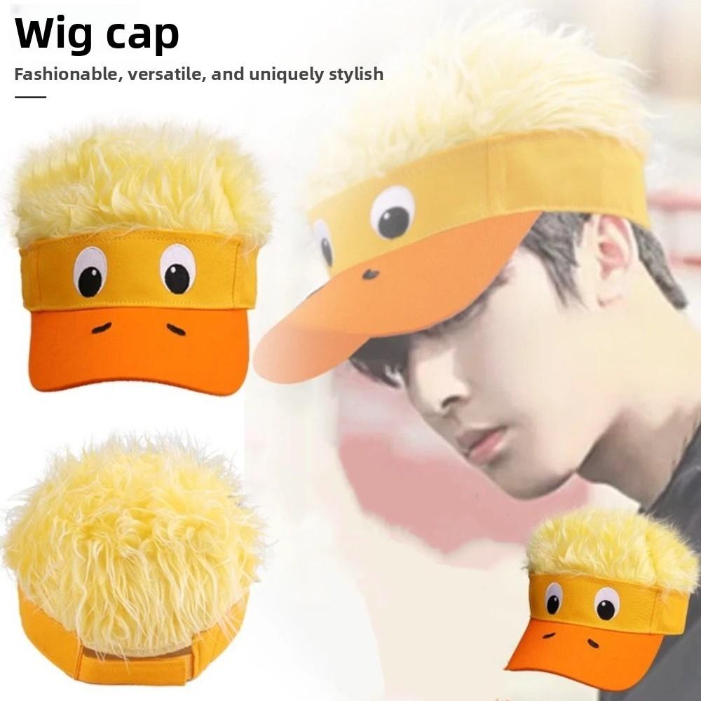 Lightweight Duckling Decorated Wig Cap Soft Top Fashionable Embroidered Baseball Cap Versatile Breathable Duck Tongue Cap
