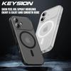 KEYSION Matte Hülle für MagSafe für iPhone 17 Silikon+PC Durchscheinend Kabelloses Laden Stoßfest Handy-Rückseite für iPhone 17