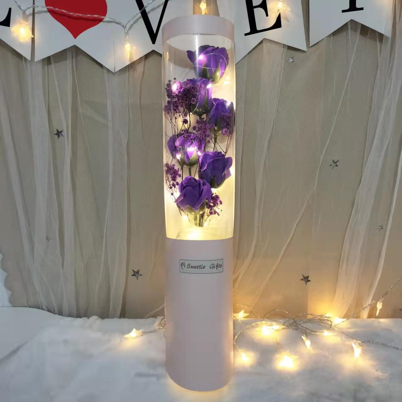 

Букет цветов из мыла в виде роз Подарок на День матери 520 Креативный подарок на день рождения Ведро для объятий из мыла в виде цветов на День святого Валентина 10*8*50cm