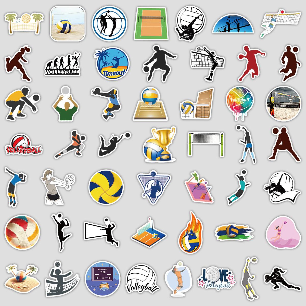 

50 Sports Volleyball Graffiti Stickers Mobile Phone Computer Waterproof Decorative Stickers Creative Volleyball Stationery Stickers