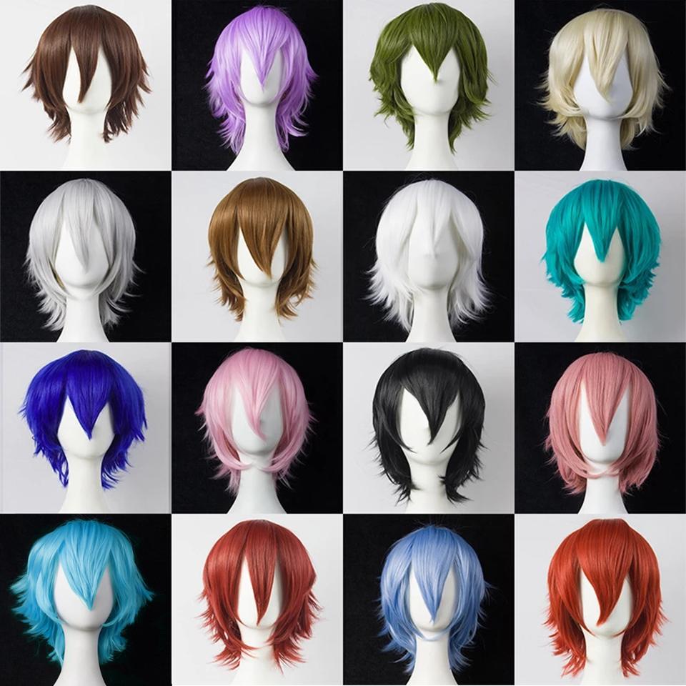 LUPU Damen Herren Cosplay Kurze Perücke Cartoon Anime Falsches Haarteil Synthetische Faserhaar
