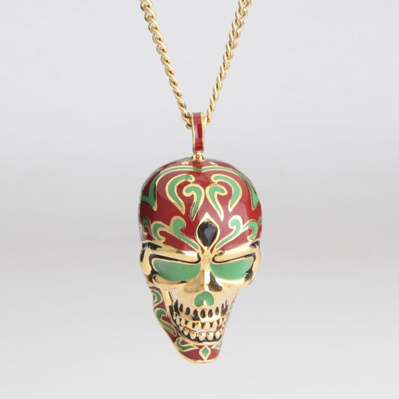 

Meier Skull necklace long exaggerated european and american punk style pendant halloween best selling