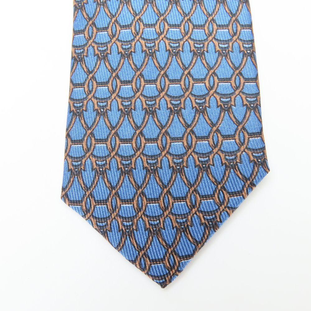 Used HERMES Tie Toyota Limited Edition Silk Blue Brown Suit