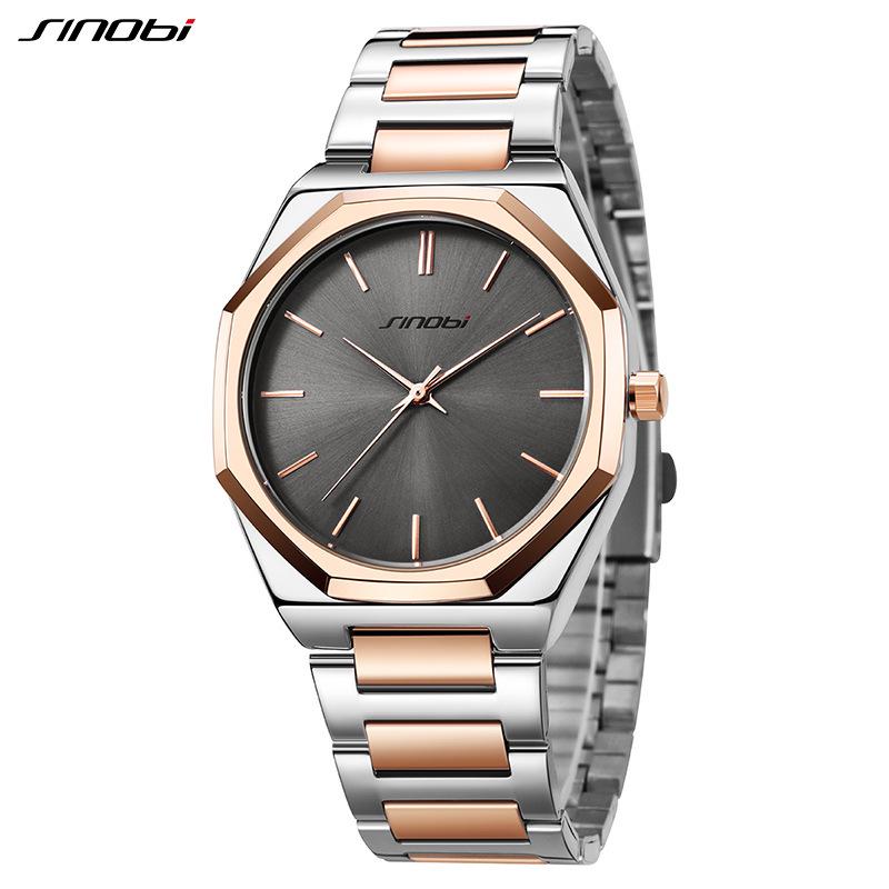Sinobi Men s Fashion Wristwatch: Luminous, Waterproof, Simple Steel Band, Business  Trendy - Model 9882.