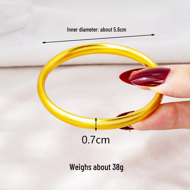 Vintage-inspired Frosted Loach Bangle: National Tide Vietnamese Sand Gold Bracelet with Durable Color Retention