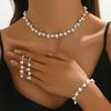 Elegantes Strass- und Perlen-Halsketten- und Ohrring-Set: Nischen Design Schlüsselbein Kette für ein luxuriöses Gefühl