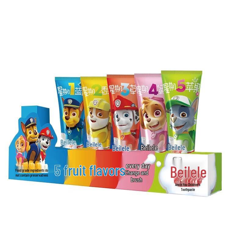 

Belerle Children s Toothpaste 5-Color Weekly Set