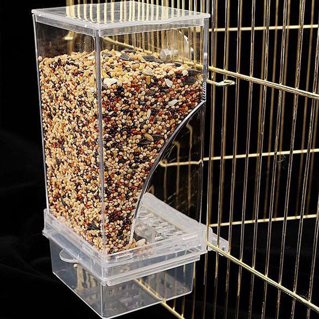 Comederos para Pájaros de Jaula Dispensador de Comida de Plástico con Columpio para Cacatúa Conuro
