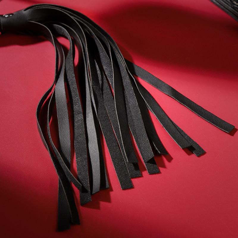 High Quality Pu Leather Pimp Whip Racing Riding Crop Party Flogger Hand Cuffs Queen Black Horse Riding Whip
