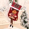 Christmas Decorations: 3D Burlap Stockings with Dolls, Plush Toys, and Gift Bags.