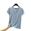 Women's Plus Size Modal Round Neck Short Sleeve T-Shirt, Spring/Summer Lightweight Loose Slimming Base Layer Versatile Top