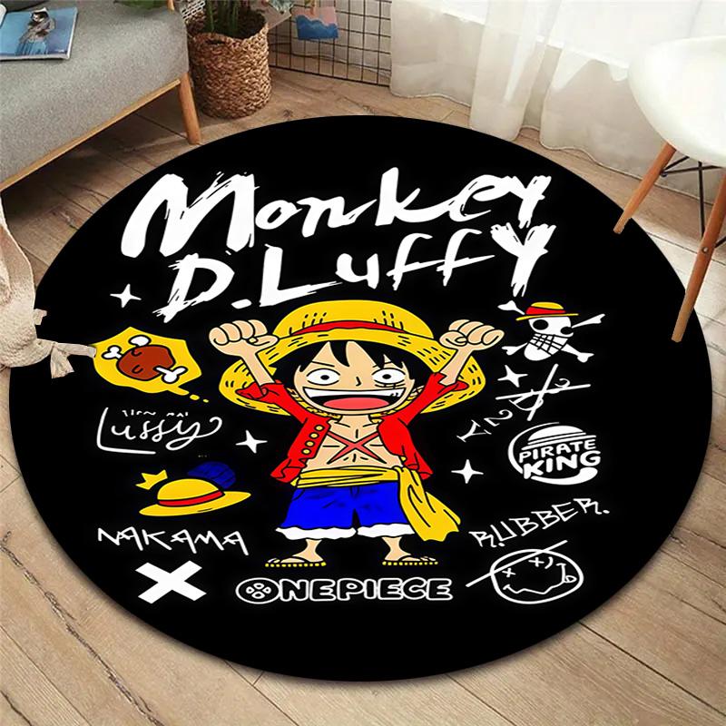 One Piece Anime Round Area Rug Carpet Rug For Living Room Bedroom Sofa Playroom Decor Nonslip Floor Mat