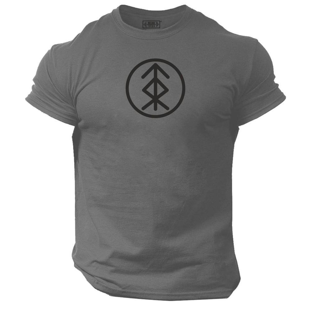 Home Protection Sign T Shirt Gym Clothing Vikings Bodybuilding Workout Mma Top