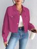 Cross2025 Women's Corduroy Lapel Jacket - Autumn/Winter Casual Short Coat