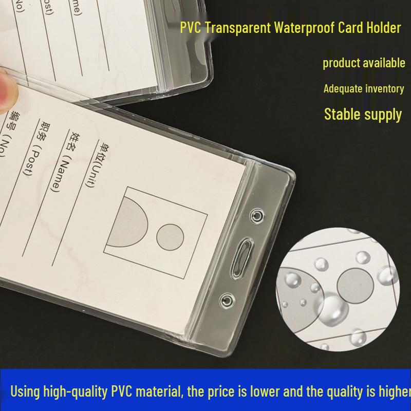 Wodoodporny Przezroczysty PVC Etui na Kartę ID ze Smyczą dla Studentów