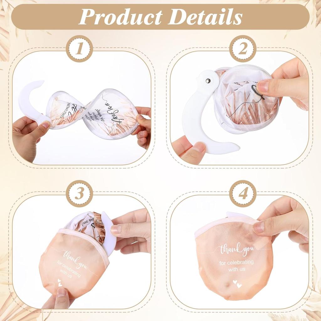 Wenqik 50 Pcs Wedding Fan for Guests and 1 Love Is Hot Sign Wooden Wedding Table Sign Folding Hand Round Shaped Folding Fan with Plastic Handle and