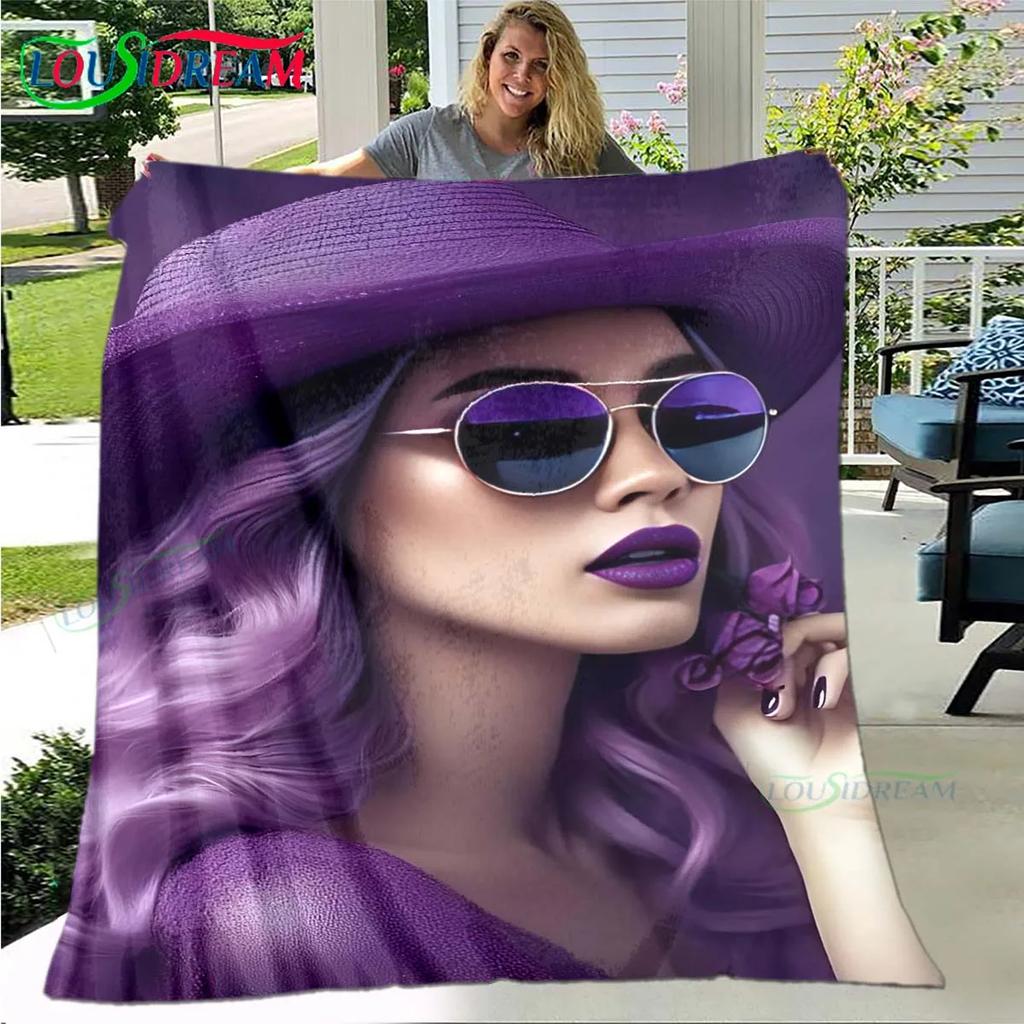 Fashion New Woman-Sexy Pattern Blanket Flannel Thin Blanket Portable Home Travel Office Lunch Break Blanket Birthday Gift