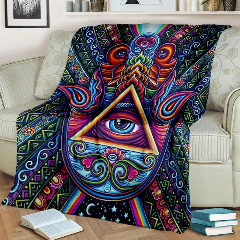 3D Evil Eye Nazar Tree of Life HD Blanket,Soft Throw Blanket for Home Bedroom Bed Sofa Picnic Travel Office Cover Blanket Kids