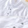 Summer Short Sleeves T-Shirts for Men Daily Casual Tops&TeesStand Collar White TShirt Cotton Linens Chinese Style Buckle Tshirt 5XL