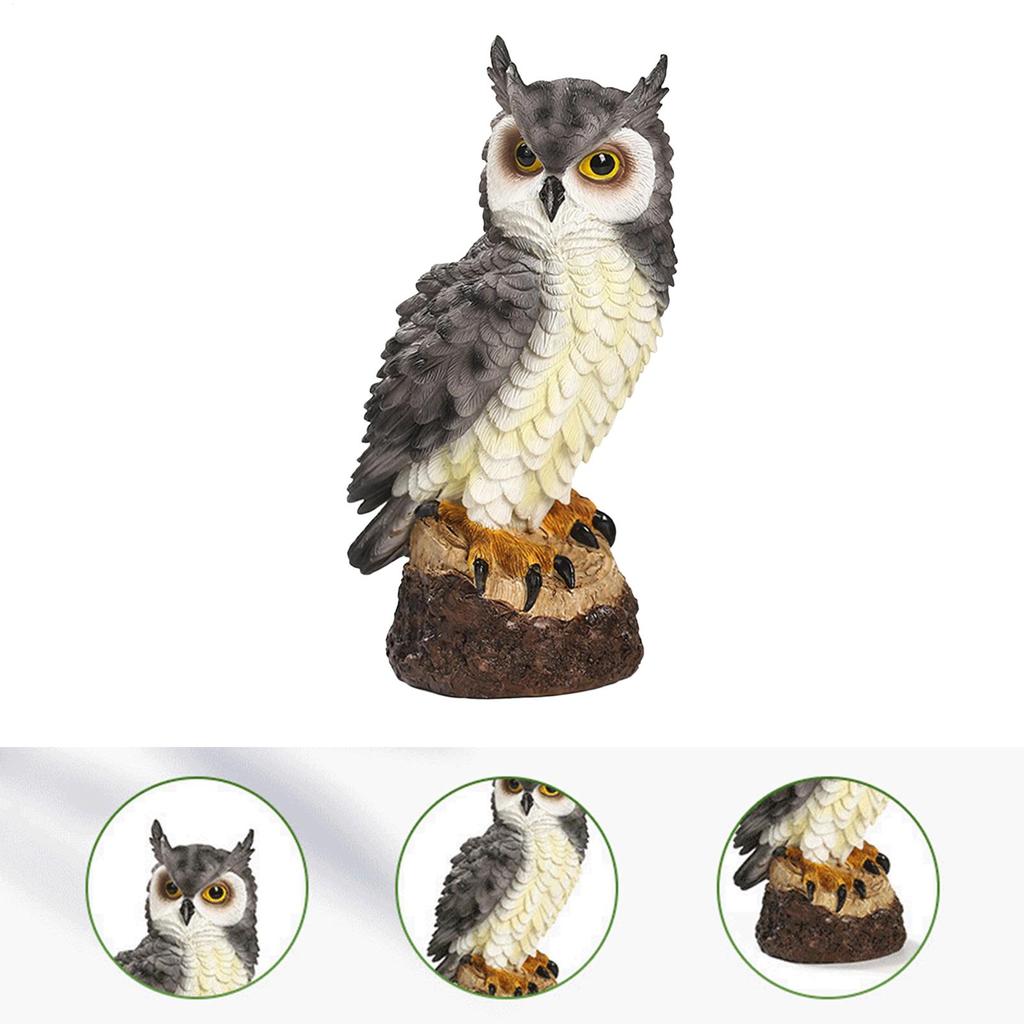 Realistic Simulation Resin Owl Statue For Repelling Birds Home Indoor Outdoor Terrace Lawn Garden Courtyard Decoration