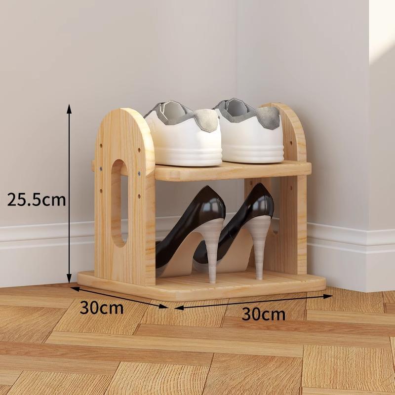 Adjustable Solid Wood Shoe Rack - Slim Entryway Organizer for Small Spaces Multi-Tier Storage Shelf for Dorms/Apartments &Closet