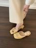 French thick heel slippers fairy shoes wear 2025 new summer skirt lace bow sandals