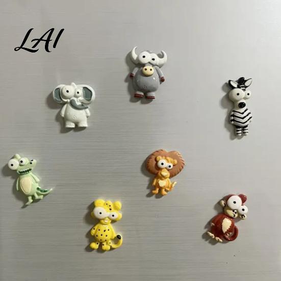 Lion Refrigerator Magnet Cartoon Animal Magnet Big Eyes Shape Fridge Shaped Magnets Memo Notes Photo Holder Gift for Lovers Monkey