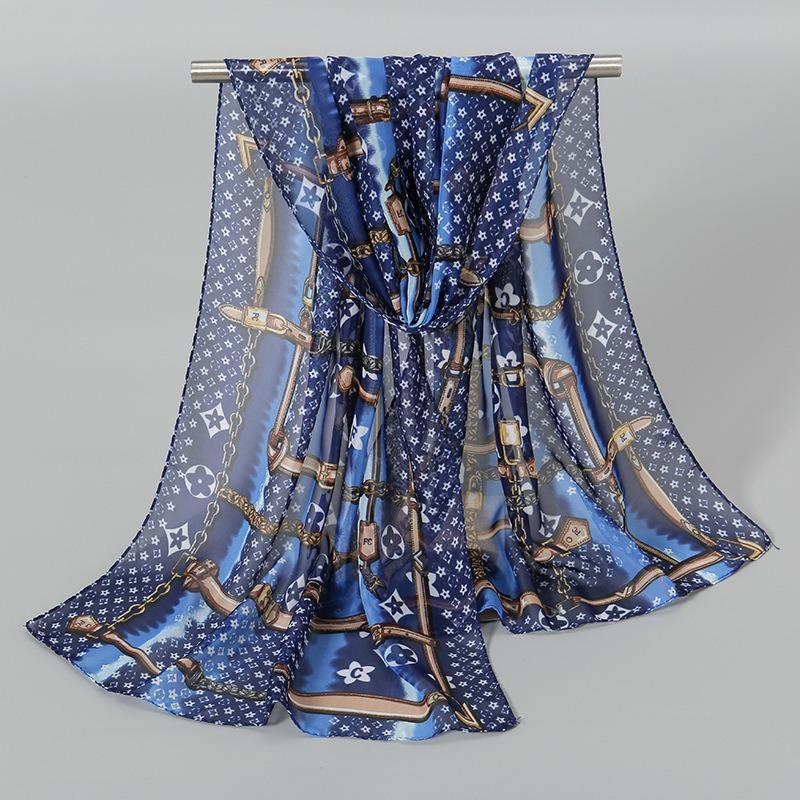 Spring and autumn new chiffon silk scarf, quality printing popular peacock silk scarf scarf source