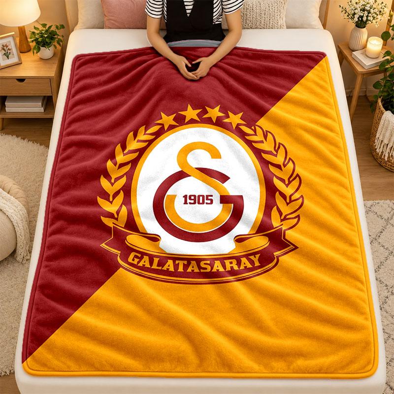 Flannel BlanketGalatasaray FC Warm Soft Throw Blanket for Indoor Sofa Bed Living Room Use