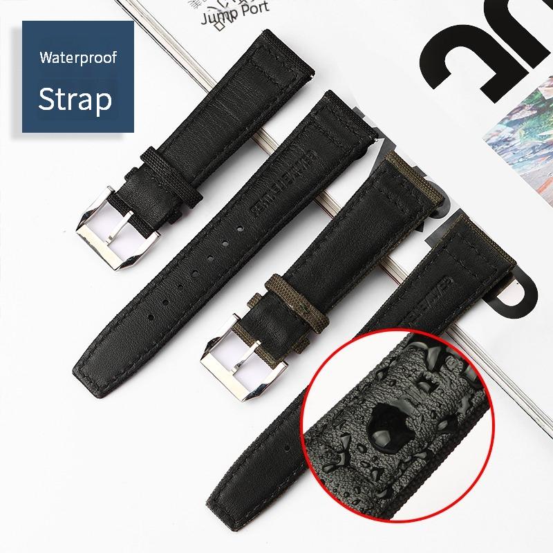 Klassisches Nylon + Echtes Leder Uhrenarmbänder Herren Hochwertiges Uhrenarmband Armband Mit für iwc Fliegeruhr IW389101 Serie 20mm 21mm 22mm