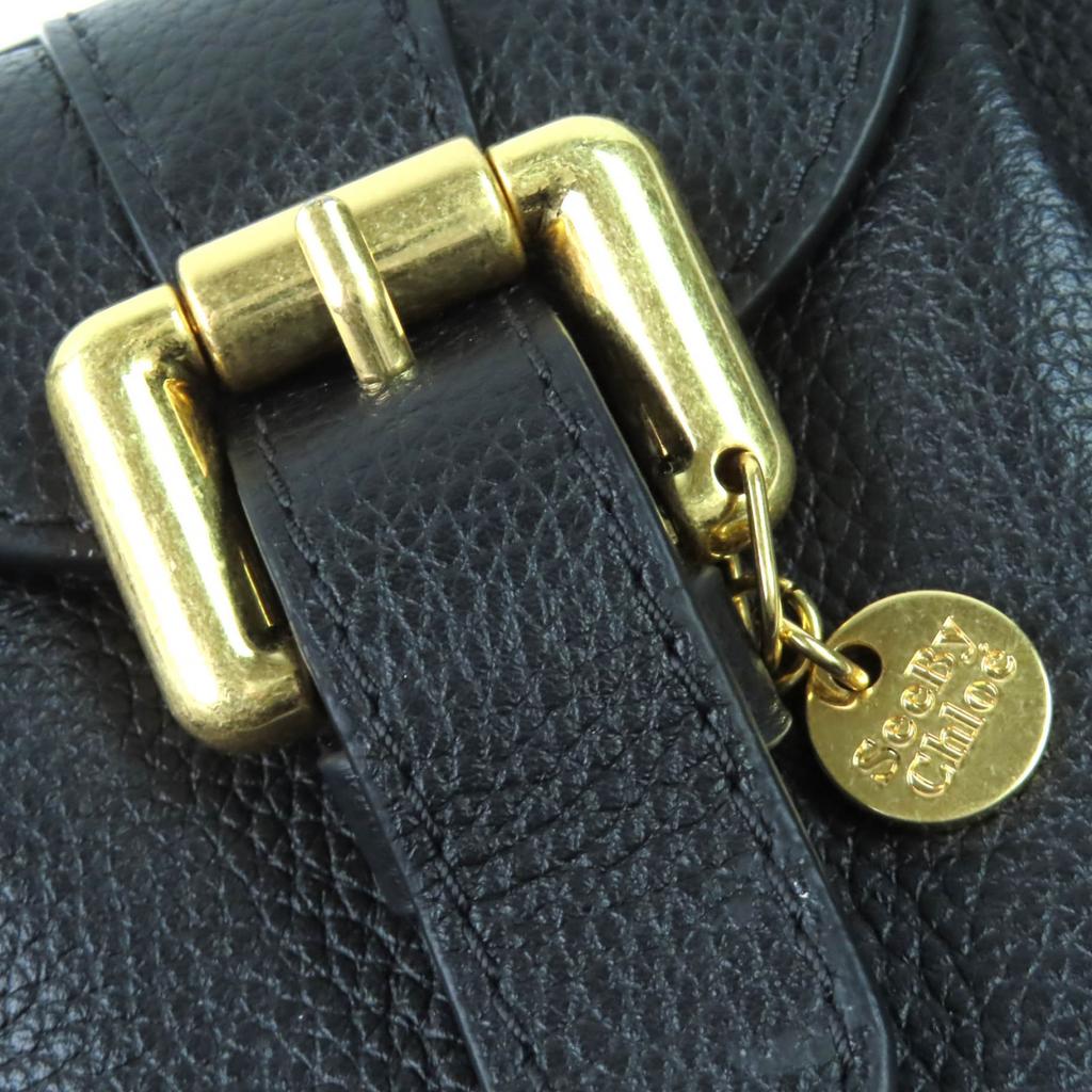 Excellent SEE BY CHLOE Shoulder Bag LESLY One-handle Leather Mini Bag Black Used