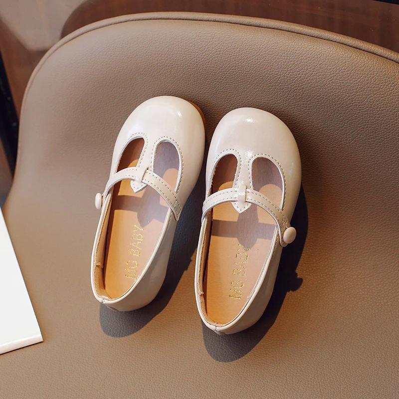 Toddler Girl's Mary Janes Vintage Six Colors Shallow Autumn Children Flat Shoes 21-35 Round Toe Non-slip Classic Light Kids Shoe