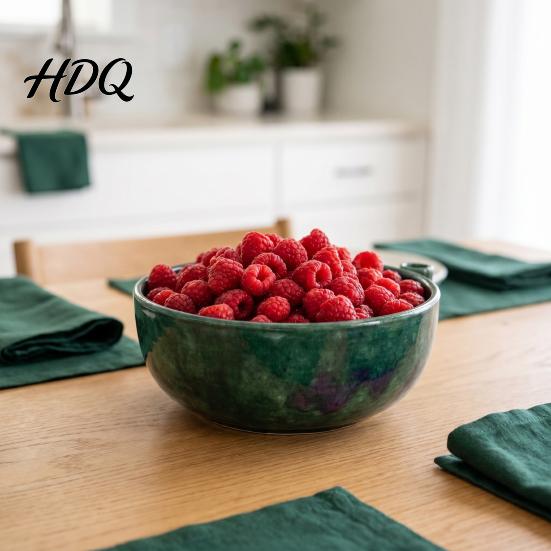 Gentle Fruit Washer Ceramic Berry Bowl Self-Spinning Hydraulic Vortex Cleaner with Odor-resistant Bowl Drainage Automatic Kitchen for Fragile