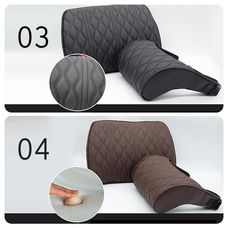 Wygodna poduszka zagłówka samochodu z pianki memory Skórzana poduszka do siedzenia z mikrofibry Podparcie lędźwiowe Wnętrze auta Zagłówek w talii