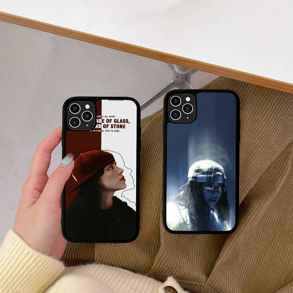 B-Billie E-Eilishes PC+TPU Shockproof Protective Phone Case For iPhone17 14 15 16 Pro max 13 12 11 17 Air
