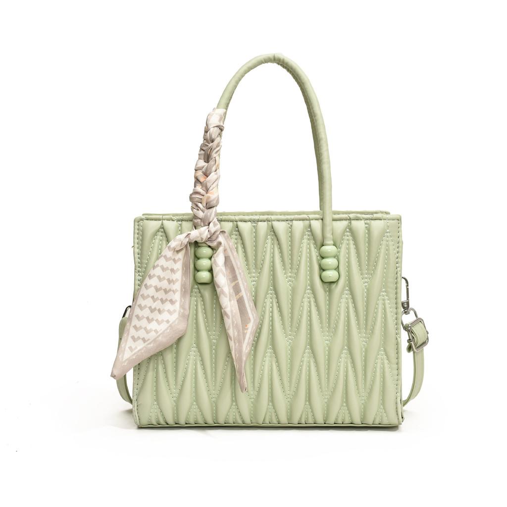 Ielgy Fashion Ladies Pleated Underarm Bag Commuter Classy All-Match Tote Bag