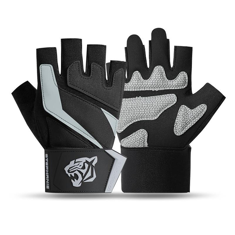 Fitness half-finger gloves outdoor riding breathable mountaineering non-slip and wear-resistant fitness shock-absorbing sports gloves