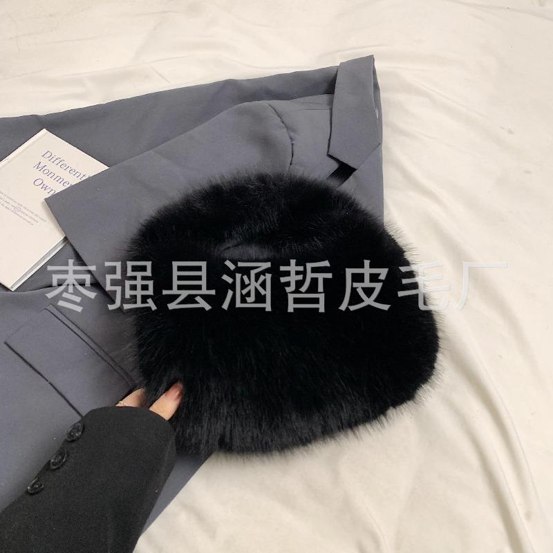 Autumn and winter fluffy imitation fox hair bag versatile portable plush dumpling bag
