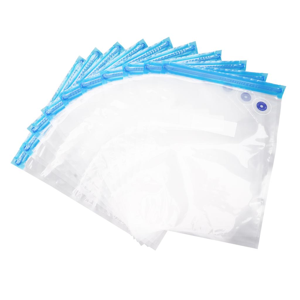 10Pcs Food Vacuum Bag Odorless Space Saving Vacuum Sler Bag with Pump for Home Supermarket