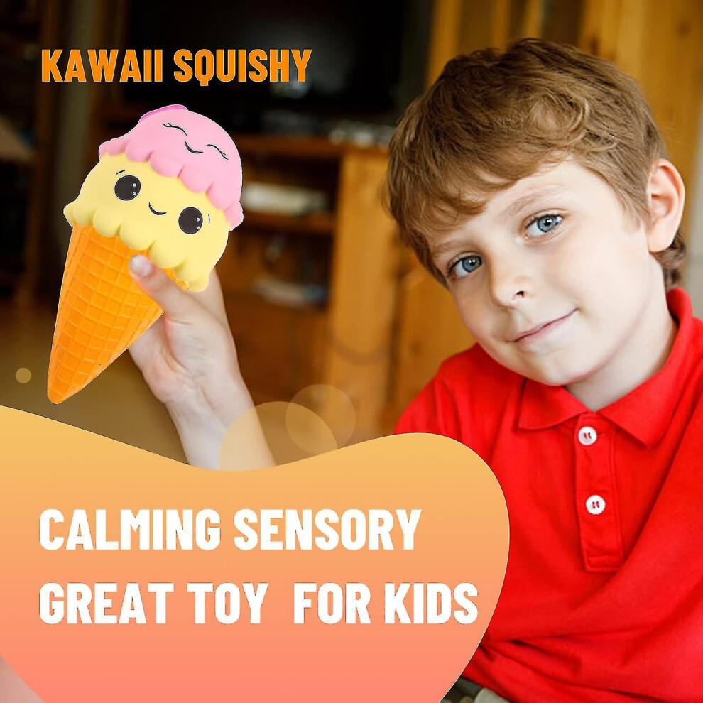 Squishies Ice Cream Jumbo Squishys Slow Rising Kawaii Smiley Squishies Decompression Toys 12.5 X 10.5 X 21.5 Cm