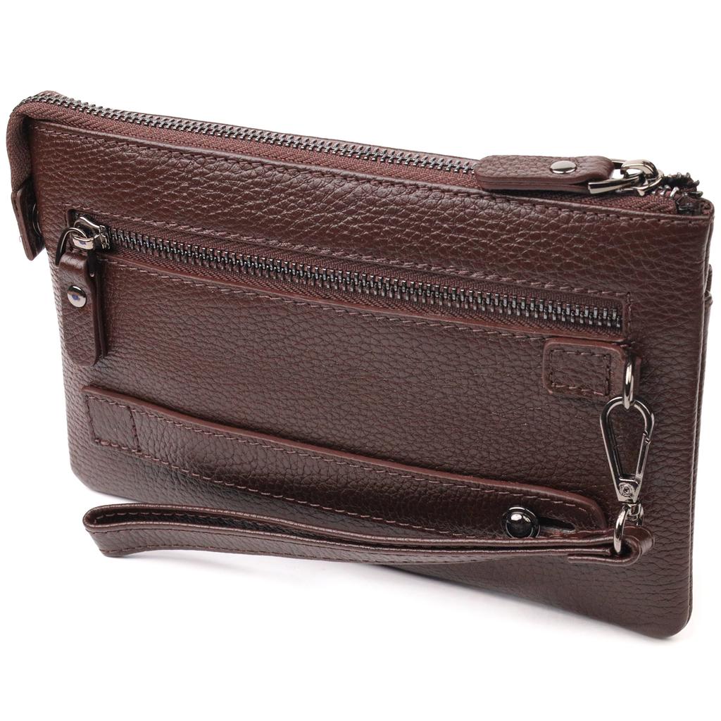 Stylish Clutch for Men Made of Genuine Leather CANPELLINI 21548 Brown