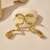 Qiong Yao 18K Gold-Plated Irregular Water Drop Earrings - Non-Fading, European & American Style Fashion Accessories.