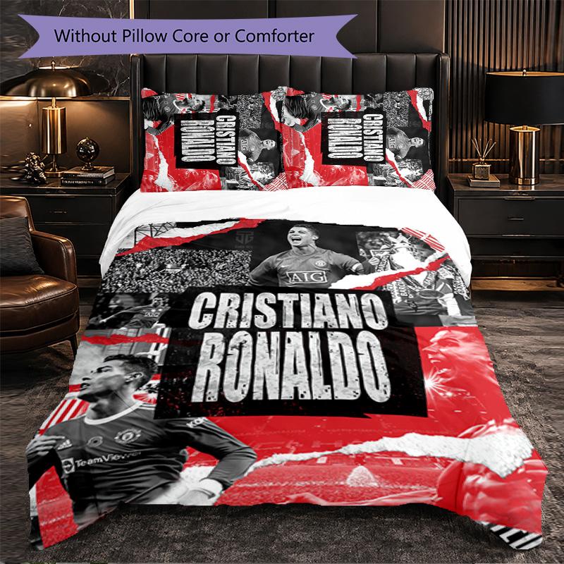 Cristiano Ronaldo Themed Bedding 3Pcs Duvet Cover Set Decorative Bed Linen For Teen Room Home Decoration
