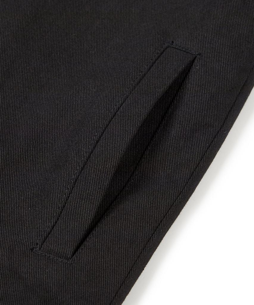 West Grand Boulevard Hidden Button Soft Cotton Trucker Jacket Black