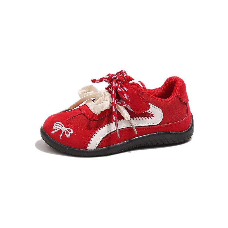 Girls' Shoes2026Spring new children's sports shoes, soft-soled, lightweight, with Velcro straps, for older boys, sneakers