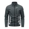 Men S Stand Collar Thin Casual Color Block Jacket